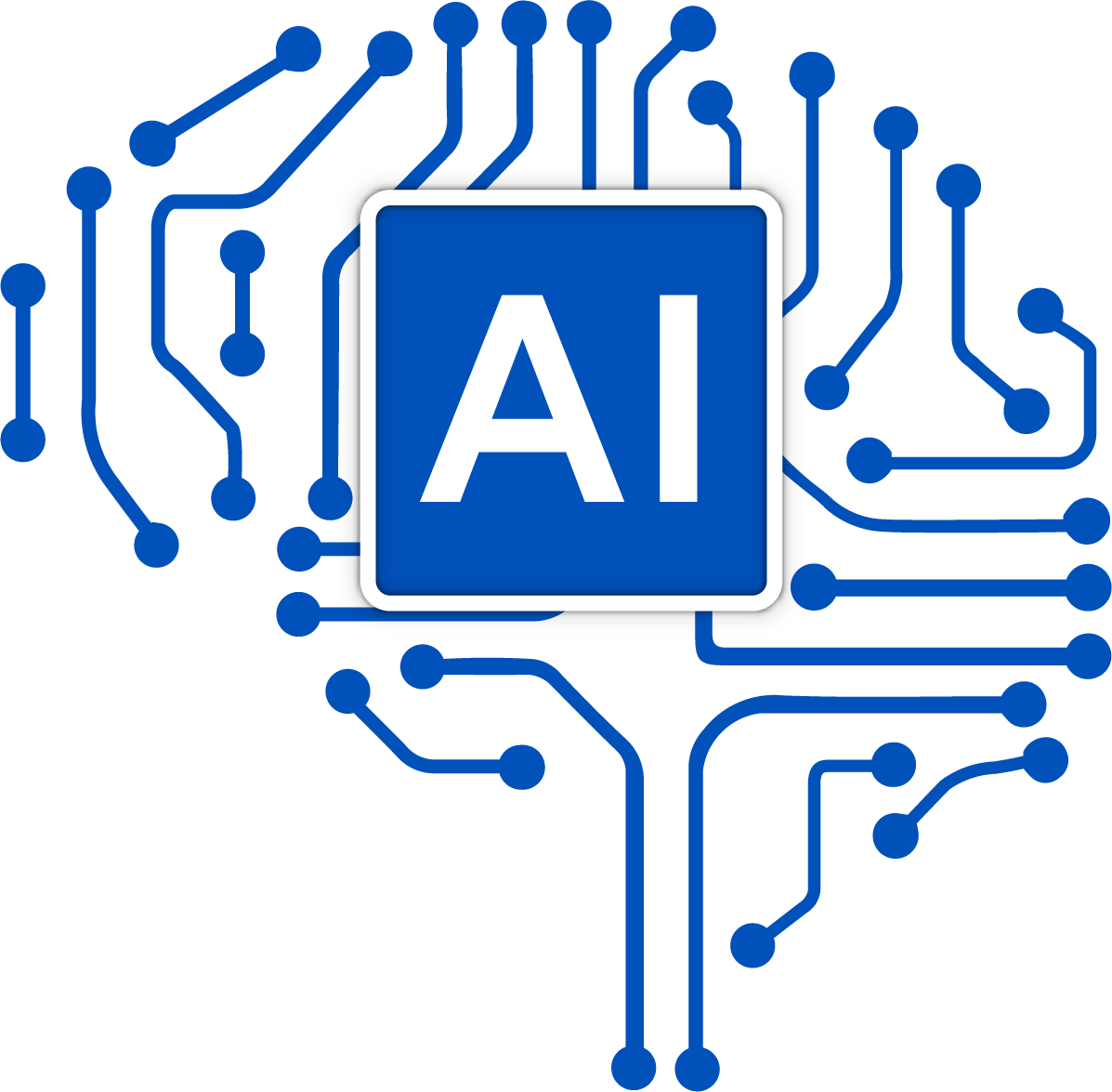 AI Brain Icon Blu