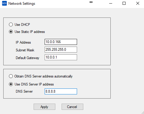 BluSKY Connect Network Change