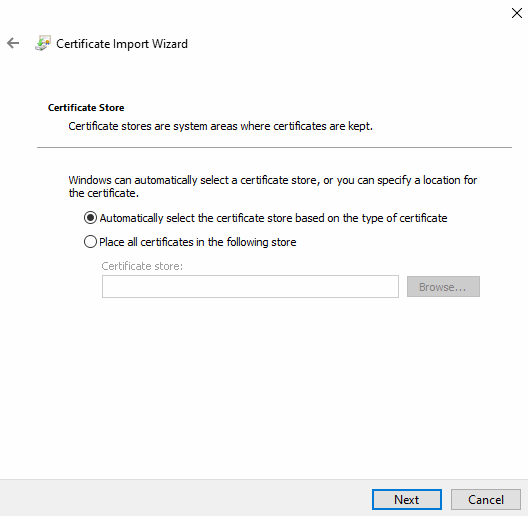 CertificateImportWizard screen4