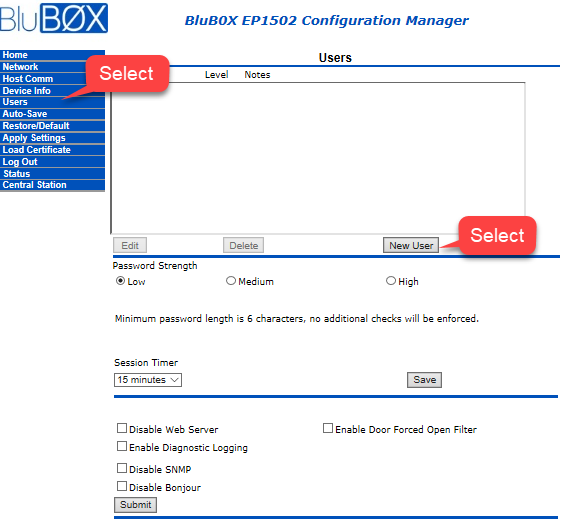 Controller Select User