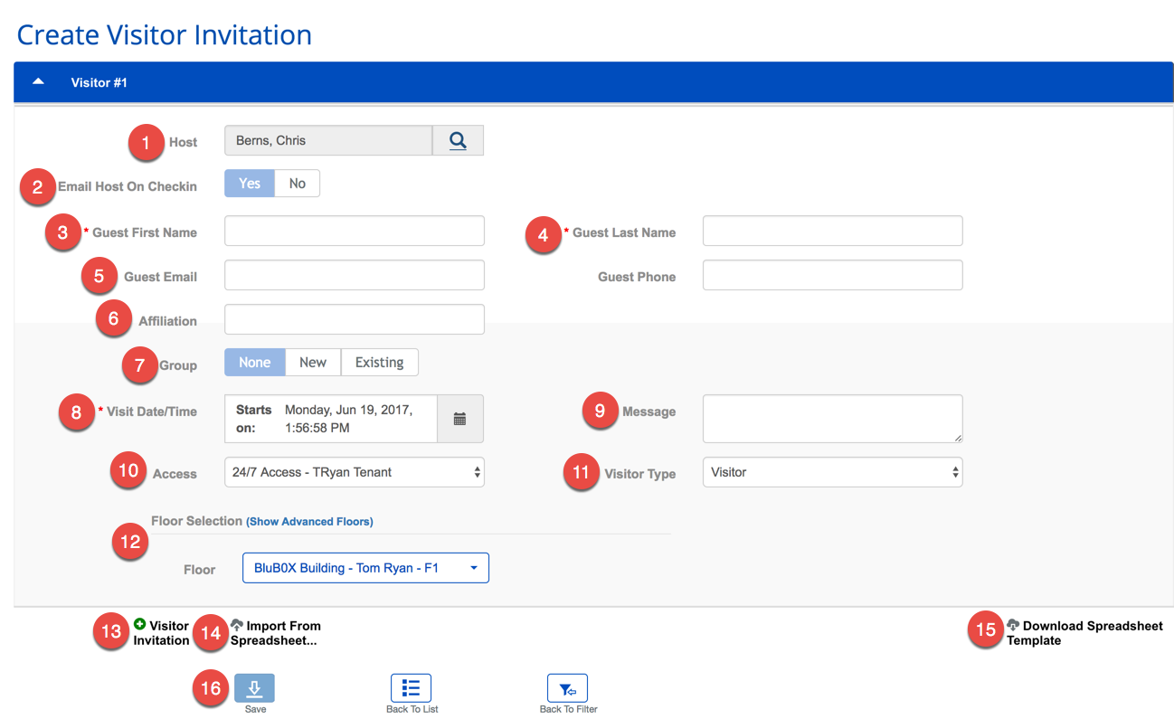 Create Visitor Request