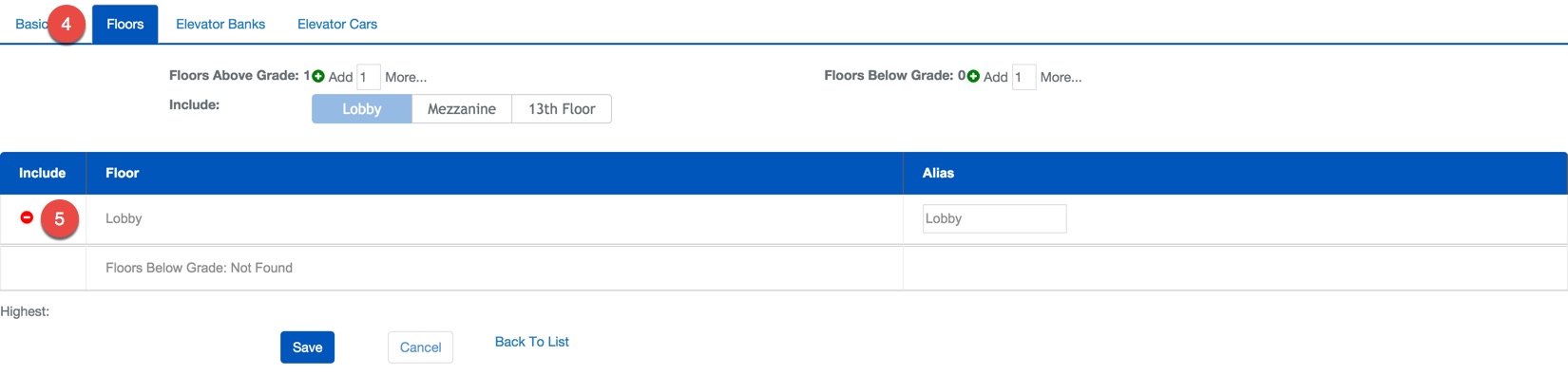 Delete Facility Floors