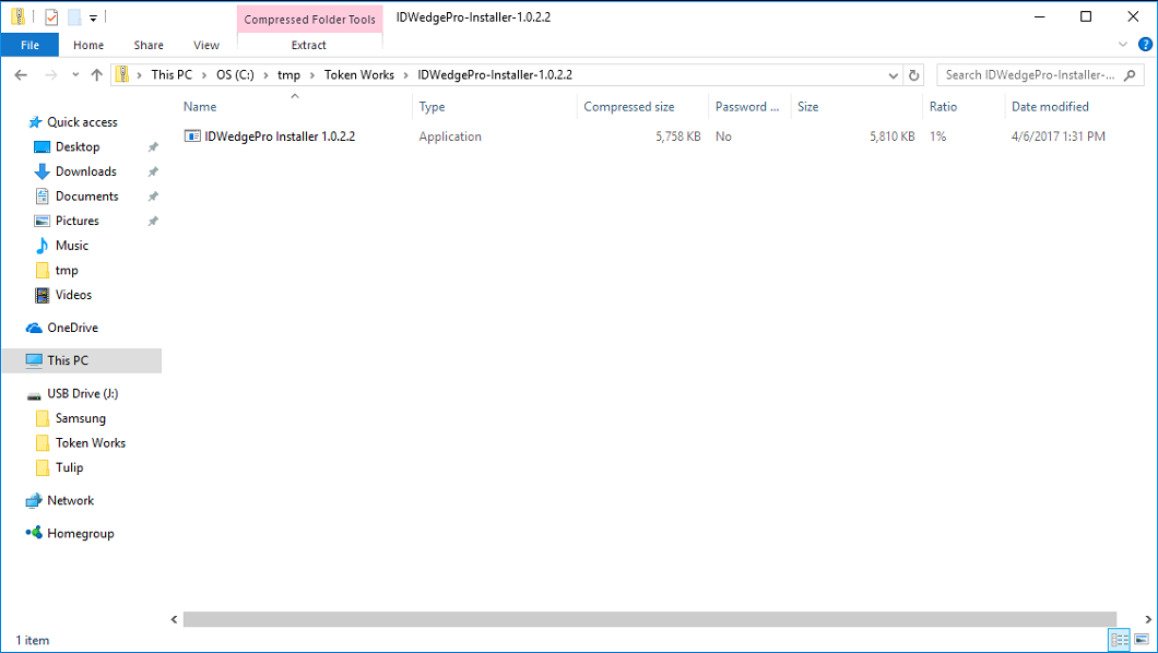 IDWedgePro Extract screen shot