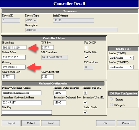 Intelli M Controller Detail   IP address