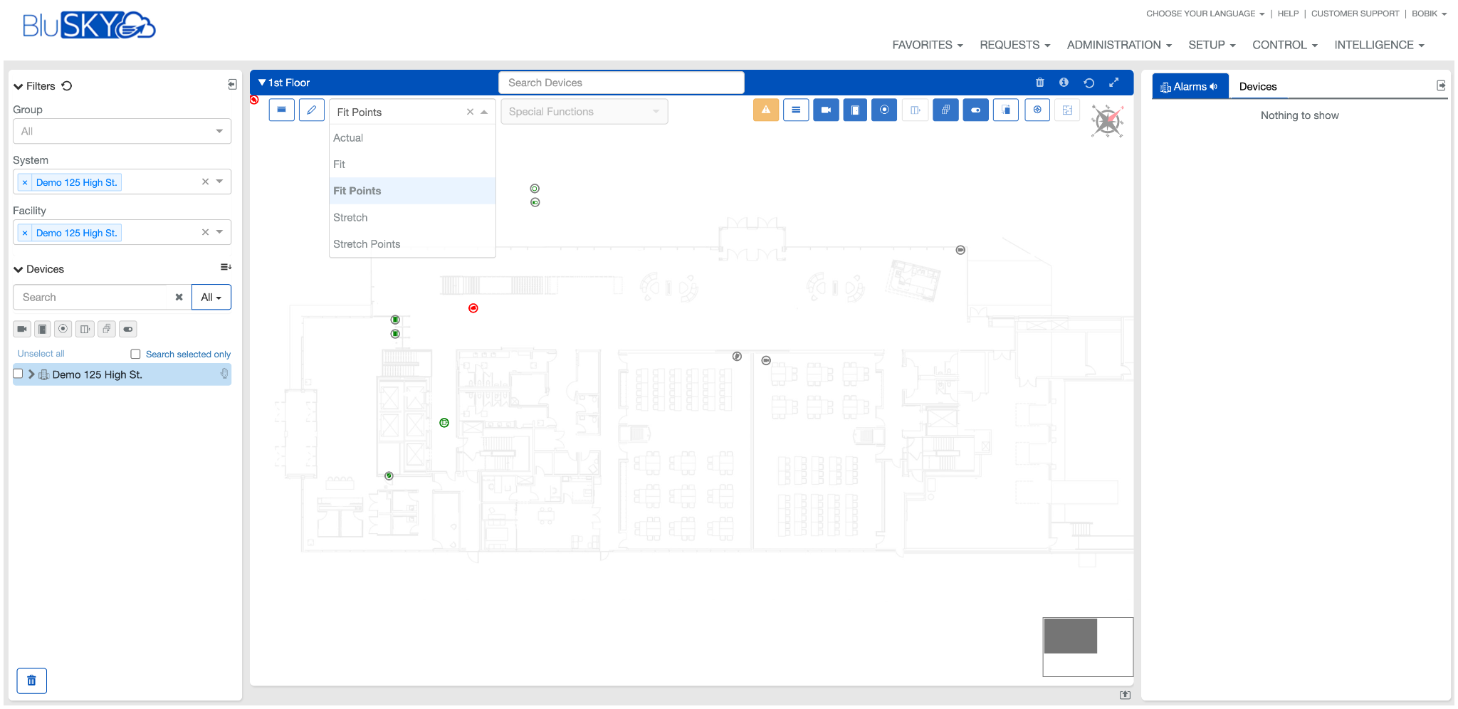 Interactive maps Fit to point 2
