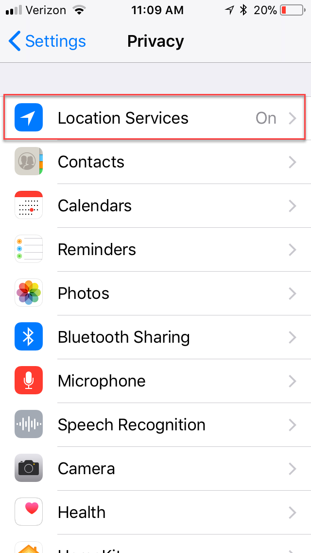 Iphone Location Servie