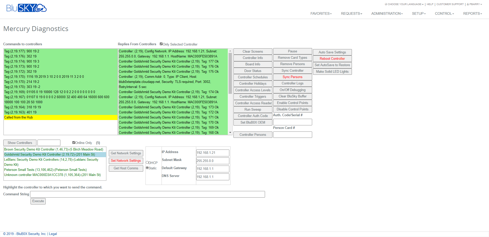 Mercury Firmware Upgrade   Controller Network Settings