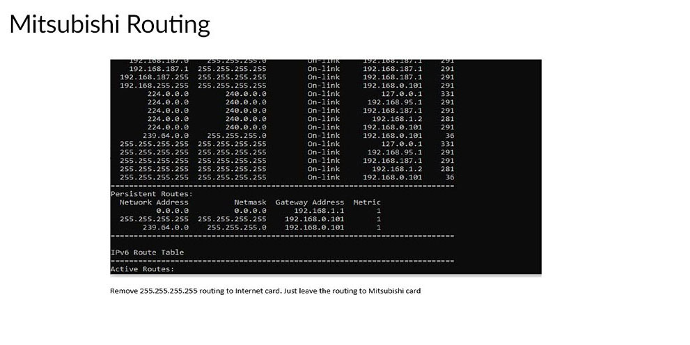 Mitsubishi Routing 1