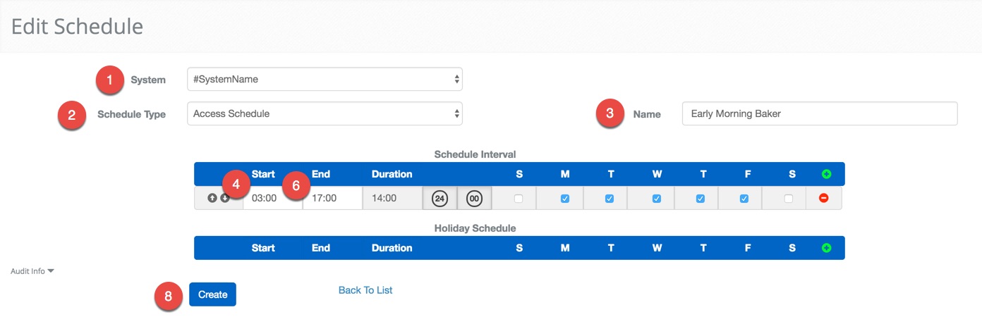 Morning Baker Shedule