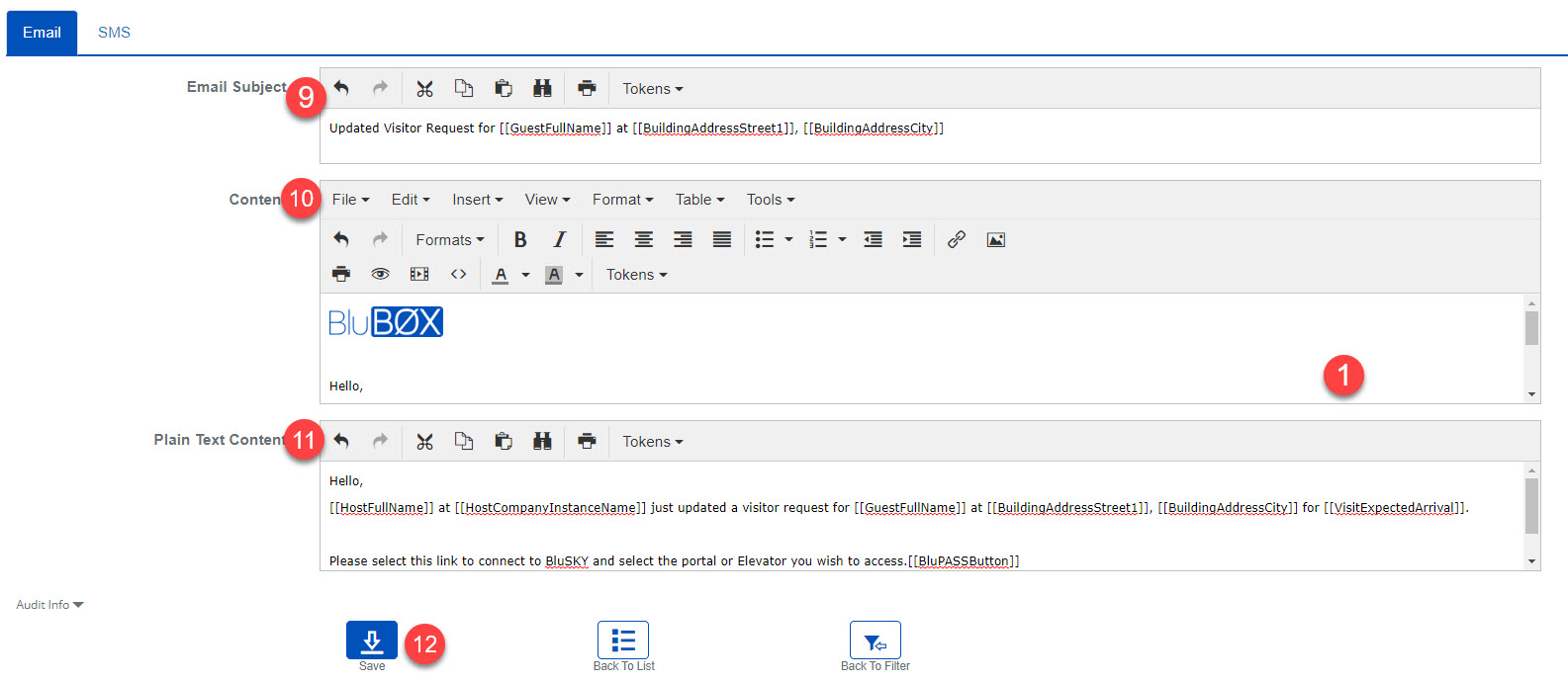 Notification Visitor Update Body