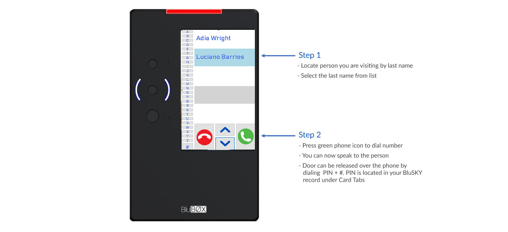 Person Reader Directory Intercom