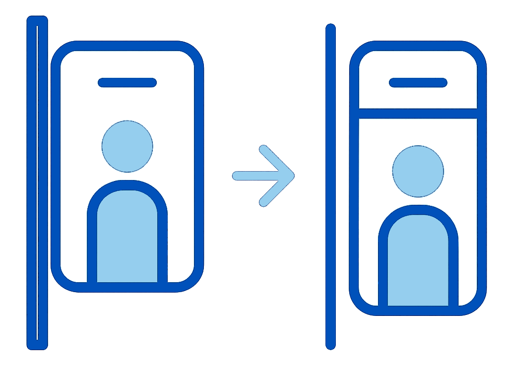Side by side diagram of surface vs flush mount