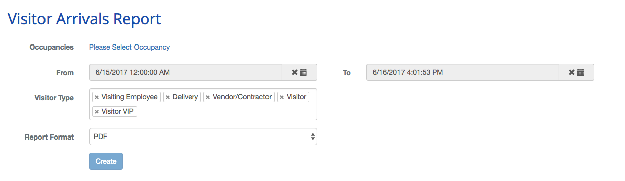 VisitorArrivalReport