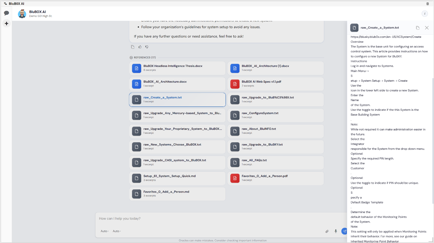 Oracle Artifacts Panel with referenced documents
